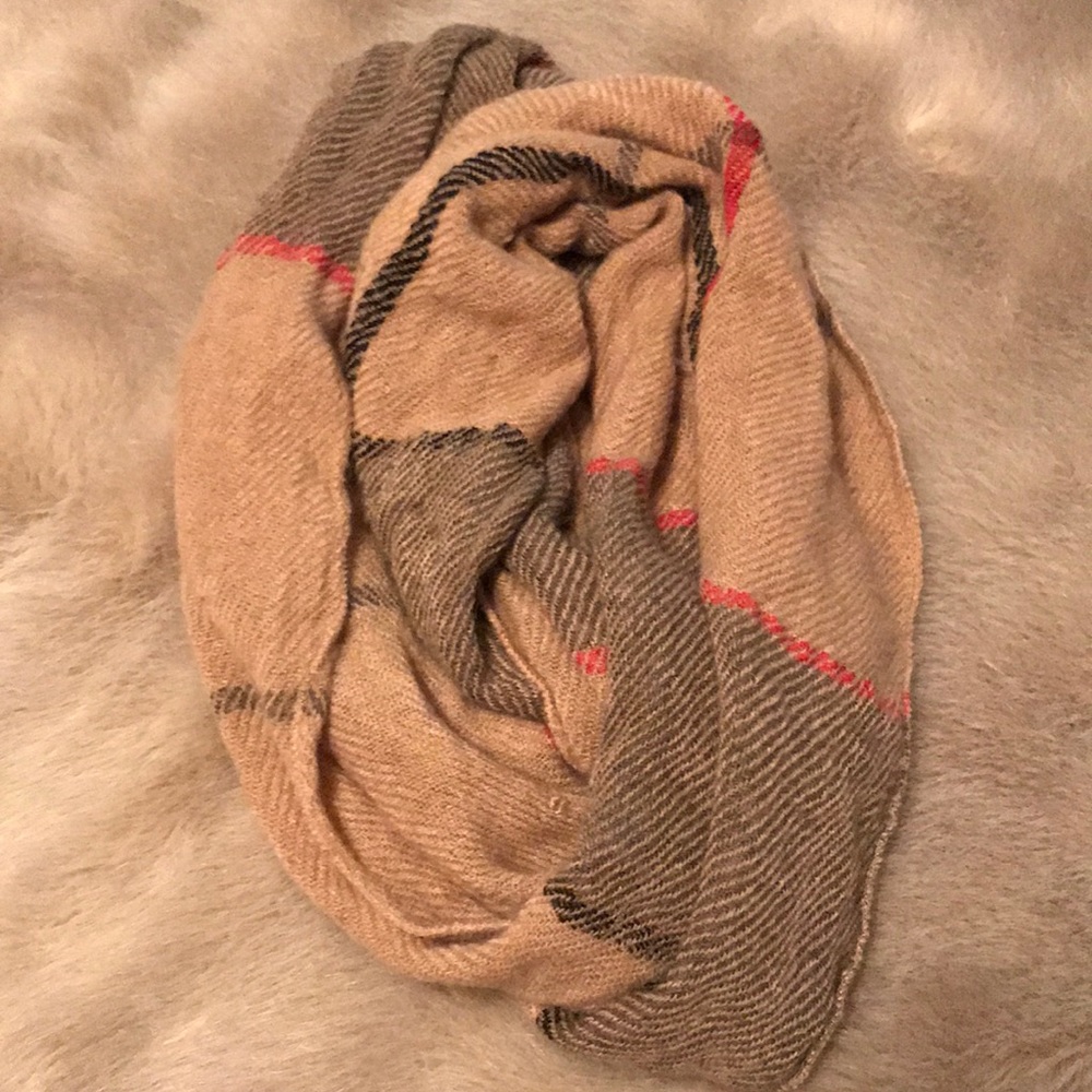 Plaid infinity scarf